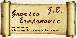 Gavrilo Bratanović vizit kartica